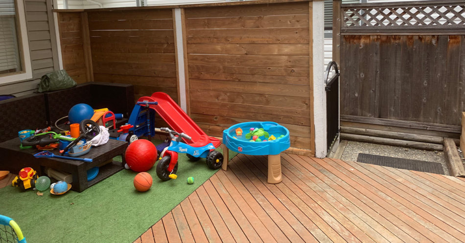 Playground with turf